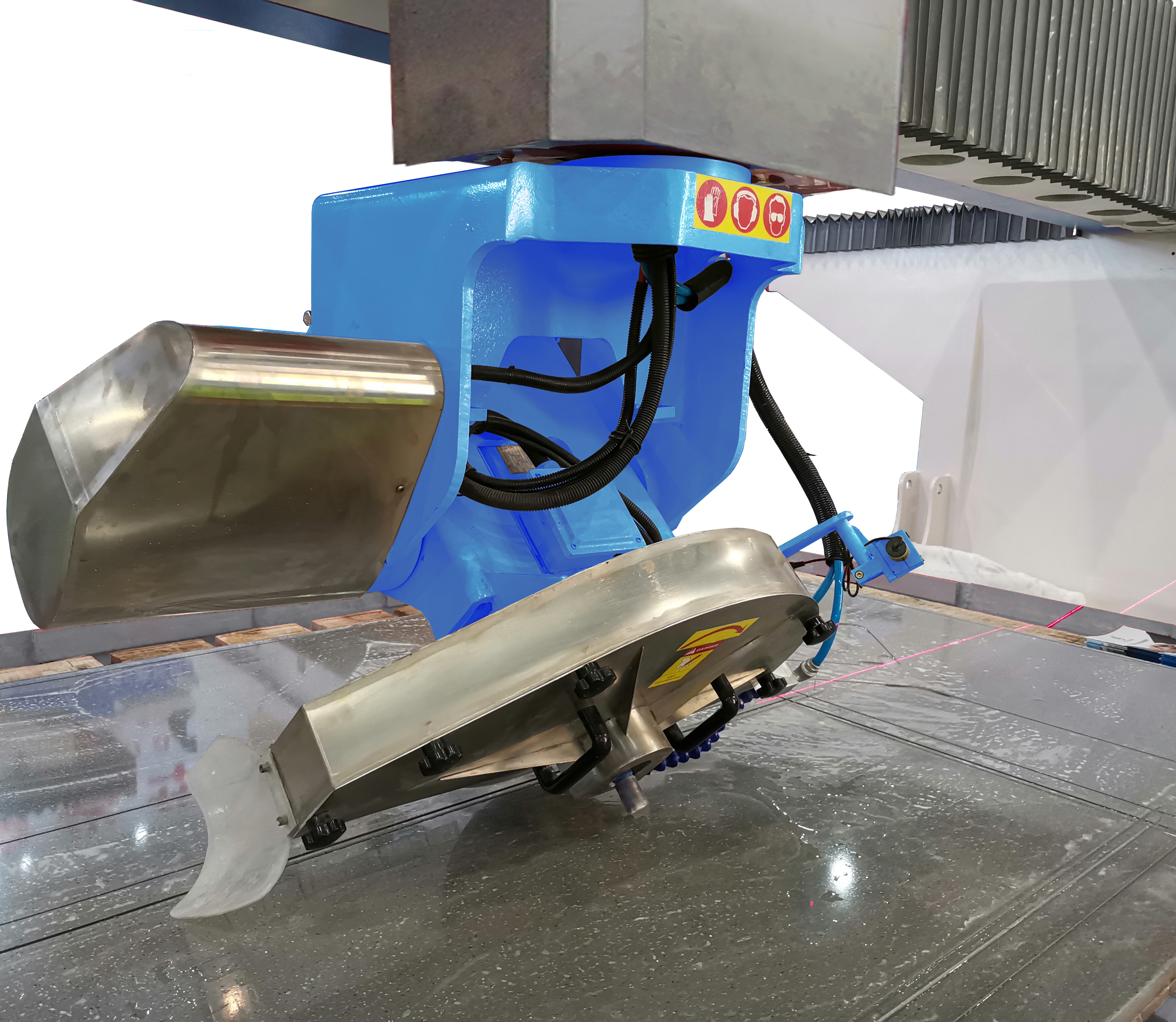 HUALONG Stone Machinery 5 Axis CNC Bridge Saw Granite Cutting Machine for Carving Milling Cutting Drilling Countertop HKNC-825 