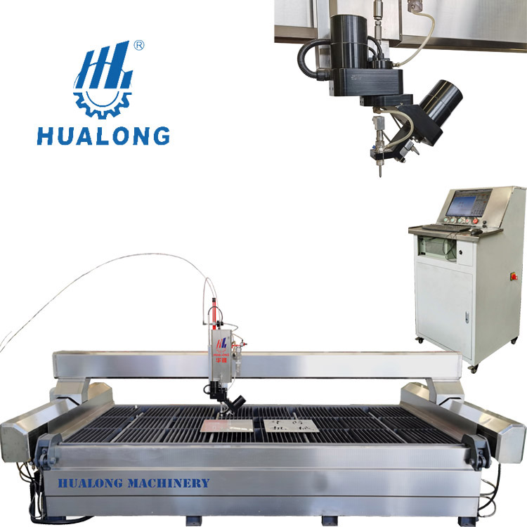 Hualong Hlrc-4020 waterjet cutting engraving machine CNC 5 axis stone cutting machine marble granite Glass Metal Cutting Machinery