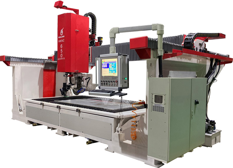 HUALONG HKNC-650J high efficiency cut and jet 5 Axis CNC SawJet stone cutting machine with bridge saw and waterjet