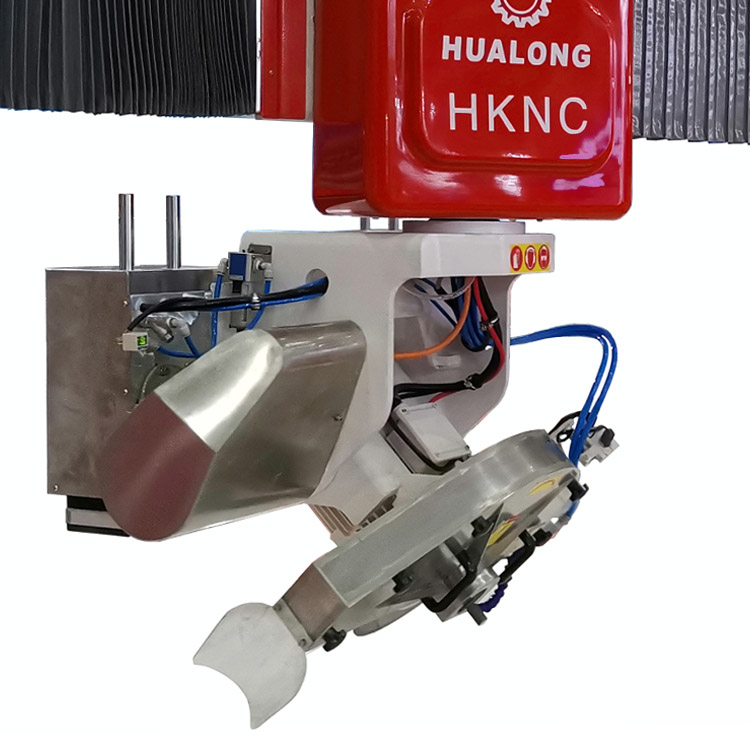 HUALONG HKNC series 5 axis cnc granite milling engraving Stone Bridge Saw with vacuum movement