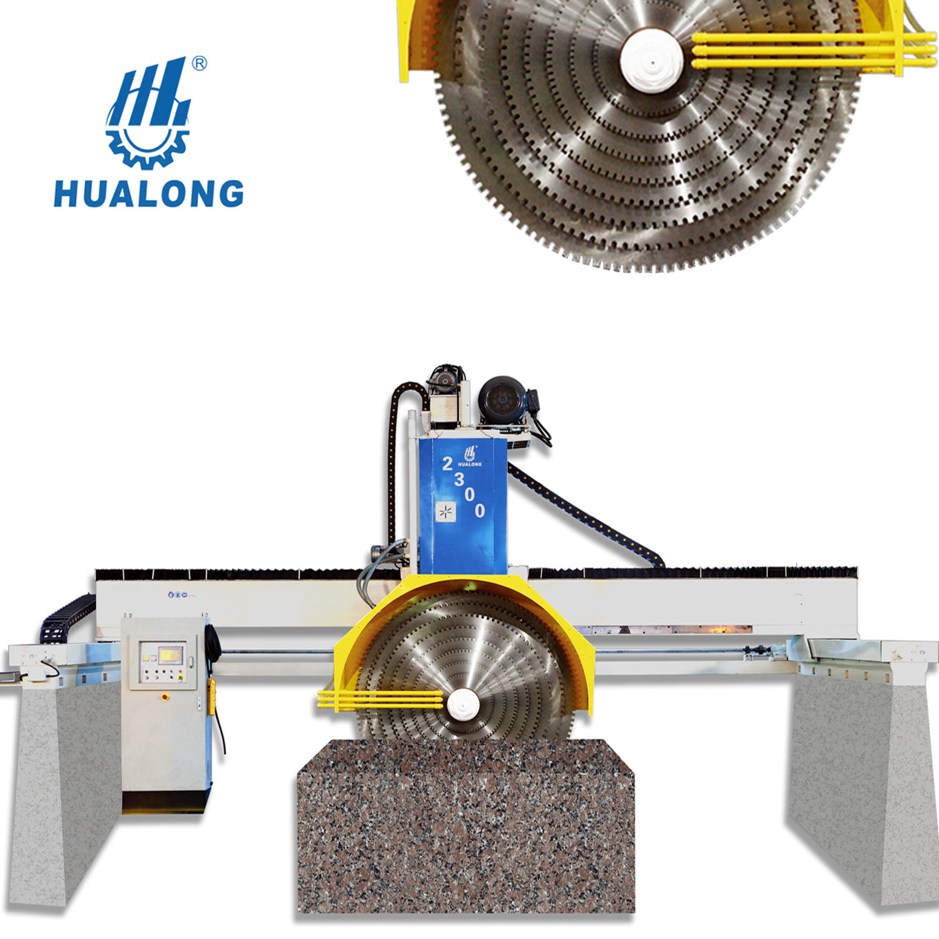 HUALONG Machinery Granite Block Multiblades Cutter Marble Stone Saw Cutting Machine for Sale HLQH-2500 