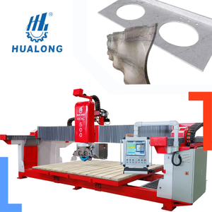 Hualong Stone Machinery Multifunctional granite slab cutting machine 5 Axis CNC Bridge Saw Stone Cutting Machine