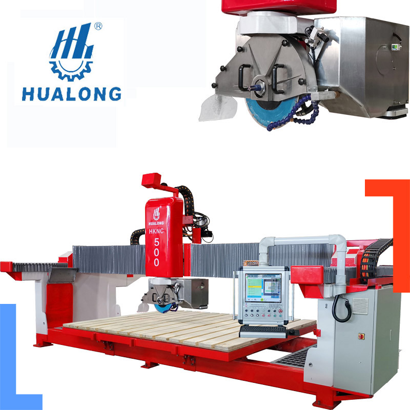 HUALONG stone machinery HKNC-500 multipurpose with milling automatic bridge saw granite marble CNC Stone Cutting Machine