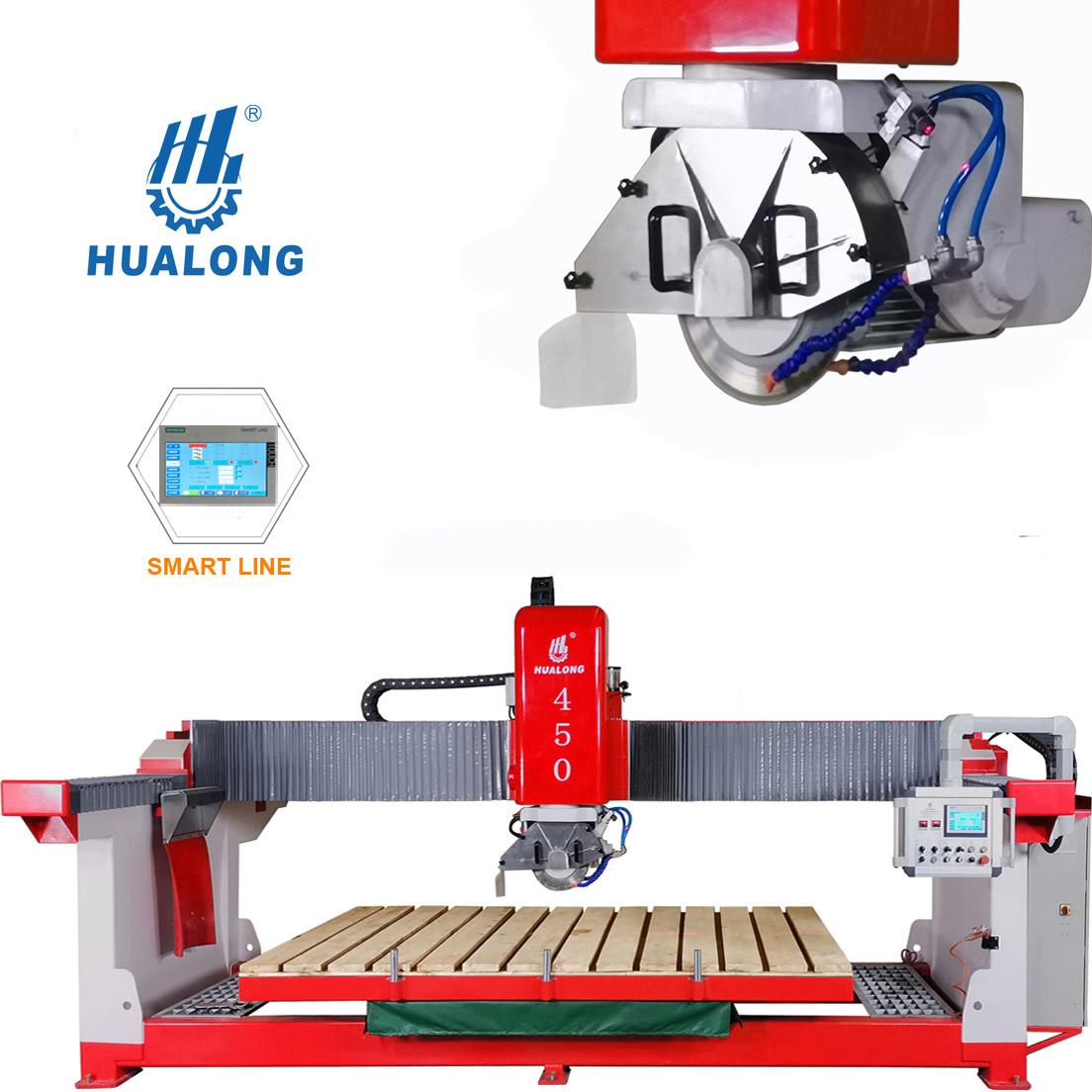 Verified Supplier Automatic Bridge Stone Cutting Machine HLSQ-450 laser cutting machine with Siemens PLC Control System